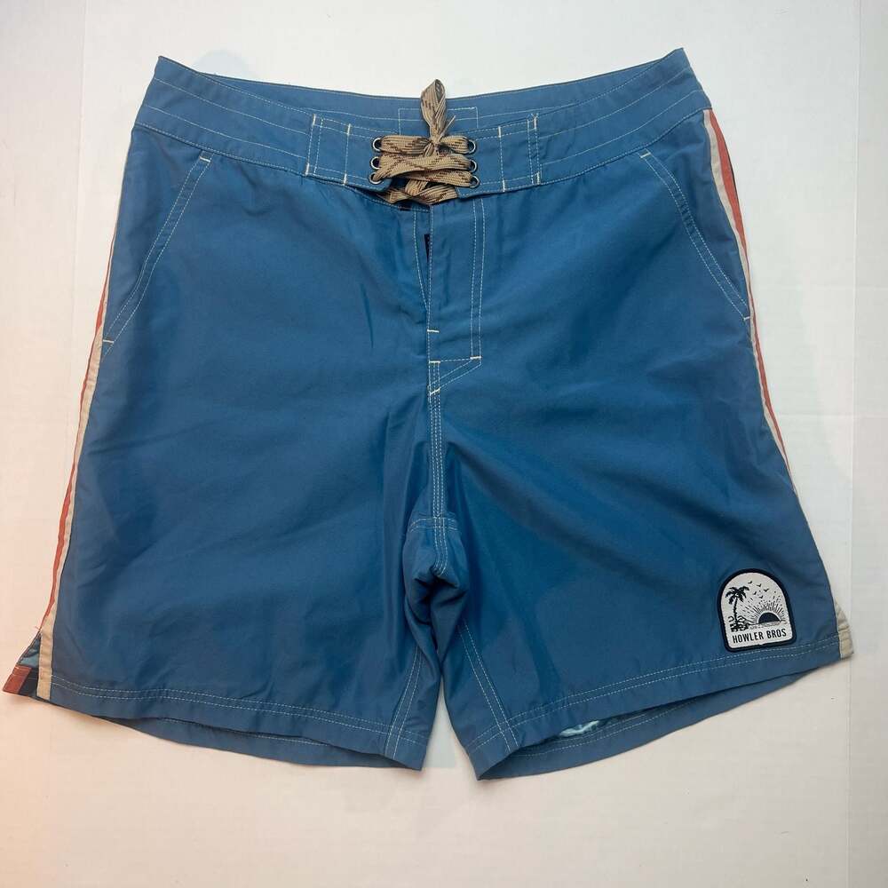 Howler Brothers Chandler Old School Boardshorts Beacon Blue Size 32
